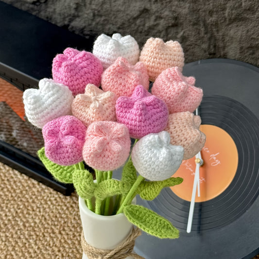 Blush Mix 12pc Crochet Tulip Set