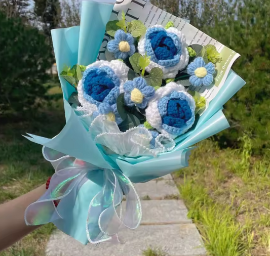 Crochet Flower Bouquet Arctic Petals Edition