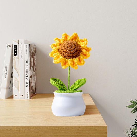 Mini Crochet Sunflower Sunny Pot Style